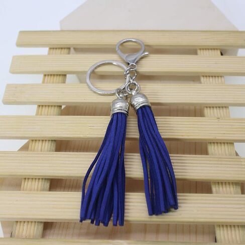 PAMIR TONG 100pcs Faux Suede Leather Bulk Sets Tassels for Decorations, Key Chain, Earring, Cellphone Straps,Jewelry Accessories,DIY Craft (Silver, Keychain) in Saudi Arabia