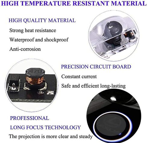 FANGWEI LED Car Door Lights Projector Courtesy LED Laser Welcome Radiation Lamp Car Door LED Logo Lights Ghost Shadow Light Logo Compatible with Accessories RX ES GX LS LX IS Series in Kuwait