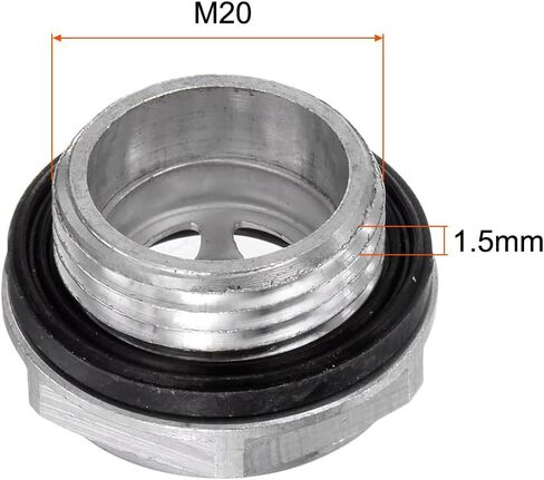 uxcell Air Compressor Oil Level Gauge Sight Glass M20x1.5mm Male Threaded Aluminum Glass Liquid Indicator Sight Window 5Pcs in Saudi Arabia