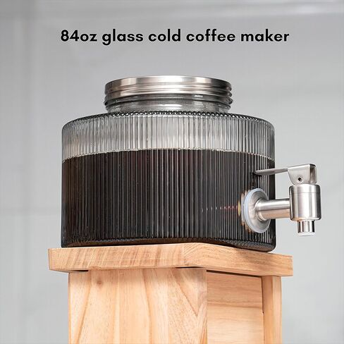 ماكينة صنع القهوة الباردة من جيلمو، صانعة جرة ميسون للمشروبات الباردة المثلجة سعة 84 أونصة مع فلتر شبكي، إبريق المشروب البارد للثلاجة in Kuwait