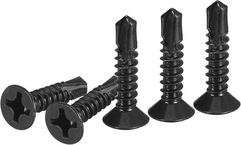50 قطعة من براغي الحفر الذاتي ST5.5x50mm، برغي معدني من الصفائح المعدنية برأس مسطح من الفولاذ المقاوم للصدأ 410 - مناسب للخشب والمعدن والأثاث - فضي in Kuwait