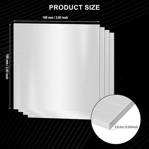 2PCS 304 Stainless Steel Sheets, 6 x 6 x 1/32 inch Stainless Steel Plates 0.8mm(22 Gauge) Thick Stainless Steel Shim Plates Metal Sheets for Kitchen DIY Craft Making in Saudi Arabia