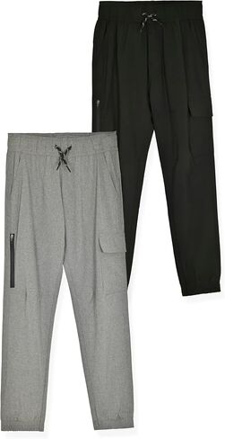2 Pack Boys Hybrid Jogger Pants - Lightweight Skateboard Pants for Boys - 2 Pack Boys Jogger Pants in Saudi Arabia