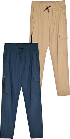 2 Pack Boys Hybrid Jogger Pants - Lightweight Skateboard Pants for Boys - 2 Pack Boys Jogger Pants in Saudi Arabia