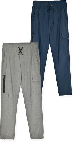 2 Pack Boys Hybrid Jogger Pants - Lightweight Skateboard Pants for Boys - 2 Pack Boys Jogger Pants in Saudi Arabia
