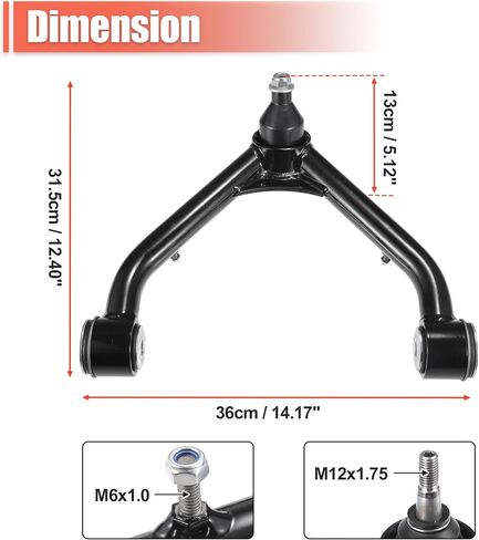X AUTOHAUX 2-4 "رفع أذرع التحكم العلوية لسيارة شيفروليه سيلفرادو 1500 لسيارة GMC Sierra 1500 1999-2006 لسيارة Tahoe Yukon Adaption 2-4 مجموعة تعليق الرفع أذرع قابلة للتعديل زوج أسود in Saudi Arabia