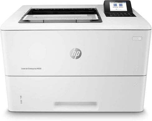 HP Laserjet Enterprise M507dn مع ضمان لمدة عام في يوم العمل التالي، في الموقع (1PV87A) مع درج تغذية إضافي سعة 550 ورقة (F2A72A)، متوافق مع Alexa in Kuwait