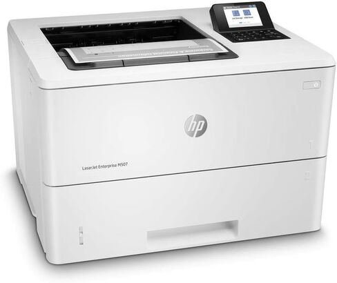 HP Laserjet Enterprise M507dn مع ضمان لمدة عام في يوم العمل التالي، في الموقع (1PV87A) مع درج تغذية إضافي سعة 550 ورقة (F2A72A)، متوافق مع Alexa in Kuwait