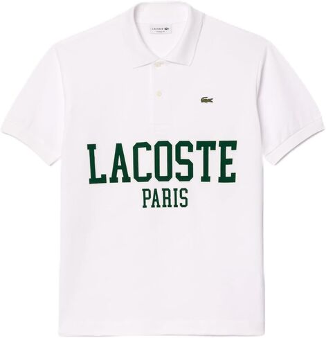 Lacoste Men's Short Sleeve Classic Fit Polo W/Large Wording on Front in Saudi Arabia