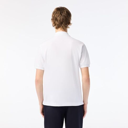 Lacoste Men's Short Sleeve Classic Fit Polo W/Large Wording on Front in Saudi Arabia