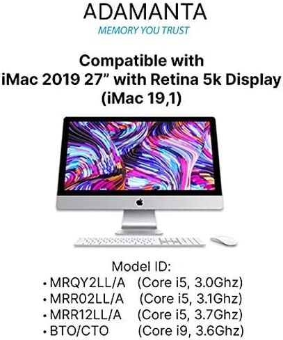 Factory Original 16GB (1x16GB) Memory Upgrade for 2020 & 2019 Apple iMac 27" w/Retina 5K Display & 2018 Apple Mac mini DDR4 2666Mhz PC4-21300 SODIMM 2Rx8 CL19 1.2v RAM Adamanta in Saudi Arabia