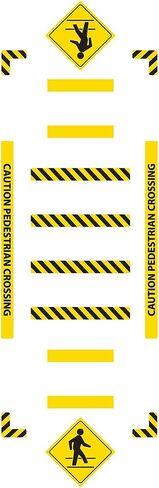 Slip-Gard Vinyl Crosswalk Kit, Caution Pedestrian Crossing, Made in The USA, WFK32 in Saudi Arabia