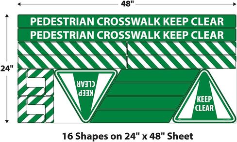 Slip-Gard Vinyl Crosswalk Kit, Caution Pedestrian Crossing, Made in The USA, WFK32 in Saudi Arabia