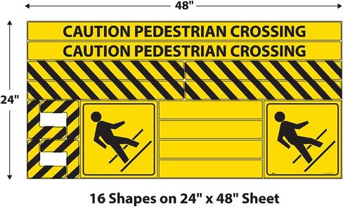 Slip-Gard Vinyl Crosswalk Kit, Caution Pedestrian Crossing, Made in The USA, WFK32 in Saudi Arabia