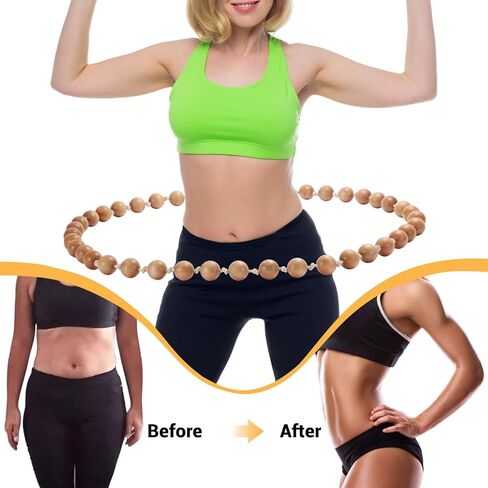 طوق هولا المرجح للياقة البدنية للنساء، طوق خشبي مطرز بالخرز لليوجا/البيلاتس، مصنوع يدويًا، 3.5 رطل in Kuwait