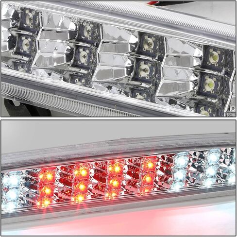 Auto Dynasty Dual Row 16 LED Rear Tail Center High Mount Stop Lamp Third Brake Cargo Light Compatible with Dodge Ram 1500 2500 3500 94-01, Black Housing, Clear Lens in Kuwait