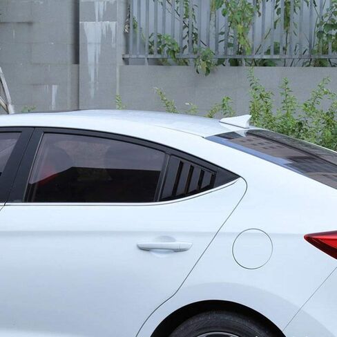 for Hyundai Elantra 2017-2019 Car Rear Window Louver Air Vent Scoop Shades Cover Trim 2PCS/Set Matte Black in Saudi Arabia