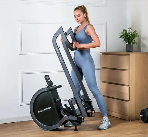OVICX Magnetic Rowing Machine for Home Use Foldable Indoor Rower Exercise Equipment for Whole Body Workout with Double Track in Saudi Arabia