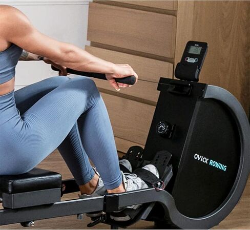 OVICX Magnetic Rowing Machine for Home Use Foldable Indoor Rower Exercise Equipment for Whole Body Workout with Double Track in Saudi Arabia