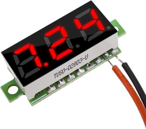 Diymore 10 قطعة مقياس الجهد الرقمي الصغير تيار مستمر 2.5 ~ 30 فولت 0.28 "2 سلك الفولتميتر الرقمي جهاز قياس الجهد الأحمر LED عرض لوحة جبل سيارة دراجة نارية بطارية مراقب Led in Kuwait