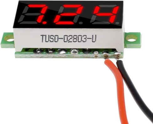 Diymore 10 قطعة مقياس الجهد الرقمي الصغير تيار مستمر 2.5 ~ 30 فولت 0.28 "2 سلك الفولتميتر الرقمي جهاز قياس الجهد الأحمر LED عرض لوحة جبل سيارة دراجة نارية بطارية مراقب Led in Kuwait