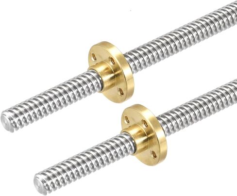 DMiotech 2 Pack 300mm Fully Thread Rod T8x4mm Lead Screw with Brass Nut Kit for 3D Printer, CNC Machine in Saudi Arabia