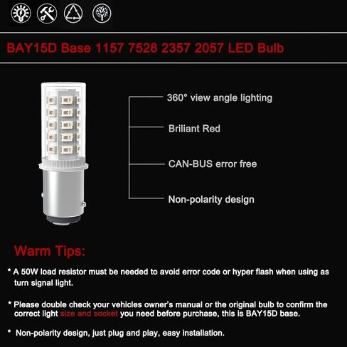 12 Volt Brake Lights 1157 2057 2357 7528 BAY15D Amber LED Bulbs Replacement for RV Car Camper Trailer Tail Brake Stop Turn Signal Lights, Amber Yellow,DC12-24V,2Pack in Saudi Arabia