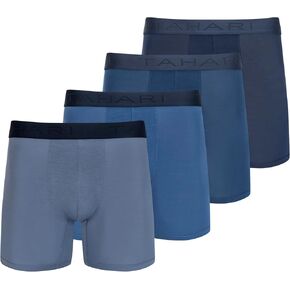TAHARI Mens Microfiber Boxer Briefs Pack of 4, Luxe Microfiber Underwear for Men, Smooth Stretch Rayon in Saudi Arabia