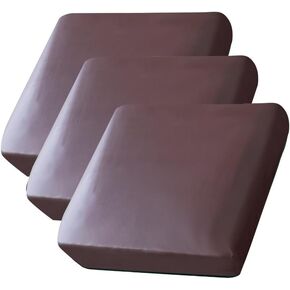 غطاء وسادة أريكة من جلد البولي يوريثان مقاوم للماء من HOOBUY، قطعة واحدة من أغطية الأريكة القابلة للتمدد في الهواء الطلق، واقي الأثاث مع مرونة مناسبة للكرسي ذو الذراعين، المقعد المحبوب، 3 و4 مقاعد (1، النبيذ) in Kuwait