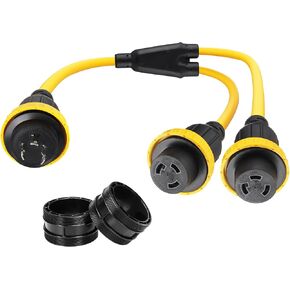 3FT البحرية قارب الشاطئ محول الطاقة L5-30P ذكر 30A التوصيل إلى (2) 30A L5–30R أنثى، 30 أمبير Y الخائن مع حلقة القفل والياقة in Kuwait