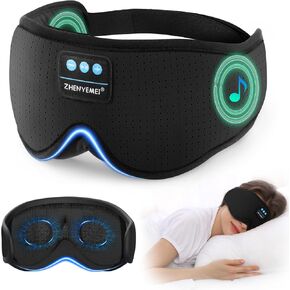 3D Sleep Mask with Bluetooth Headphones, Breathable Cotton Sleeping Headphones for Side Sleepers, Wireless Music Eye Mask with Timer, Gifts for Men Women, Black in Kuwait