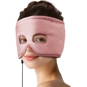 Silk Sinus Pressure Relief Mask, USB Corded Warm Compress for Sinusitis, Tension Headache & Migraine Treatment with 3 Temp Settings & 30-Min Auto Off Black in Saudi Arabia