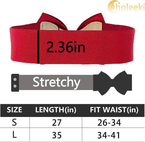 Women's Circle Rhinestone Elastic Bow Belt Wide Stretch Belts Ladies Waist Accessories for Dress in Saudi Arabia