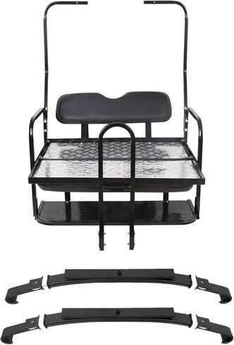 Flip Folding Rear Back Flip Seat Kit Compatible with 1982-2000.5 Club Car DS Golf Cart W/Free Grab Bar & Roof Support in Saudi Arabia