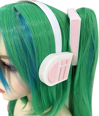 Music cosplay props headphones Hairpin headwear, 3 characters, Hairclip headphone, blue hair Future Costume Headwear Earphone (M Cherry blossom pink) in Saudi Arabia