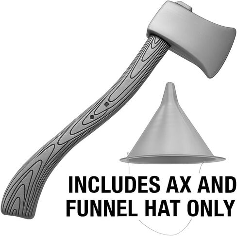Nicky Bigs Novelties Silver Tin Funnel Hat And Lifesize Axe Costume Set Matte Silver Plastic Adult Cosplay Props in Saudi Arabia