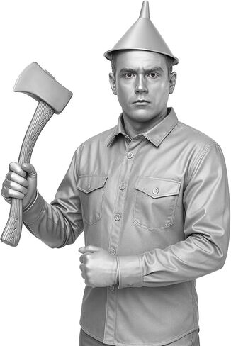 Nicky Bigs Novelties Silver Tin Funnel Hat And Lifesize Axe Costume Set Matte Silver Plastic Adult Cosplay Props in Saudi Arabia