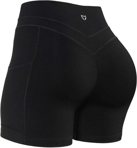 TomTiger Workout Shorts with Pockets - Women's High Waist Spandex Biker Shorts for Running, Yoga & Gym in Saudi Arabia