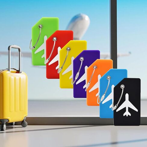Generic 7Pcs Multicolor Silicone Luggage Tags for Backpacks, Suitcases, Bags and Baggage in Saudi Arabia