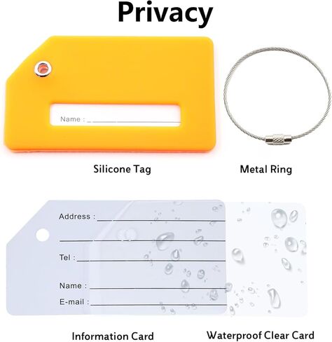 Generic 7Pcs Multicolor Silicone Luggage Tags for Backpacks, Suitcases, Bags and Baggage in Saudi Arabia