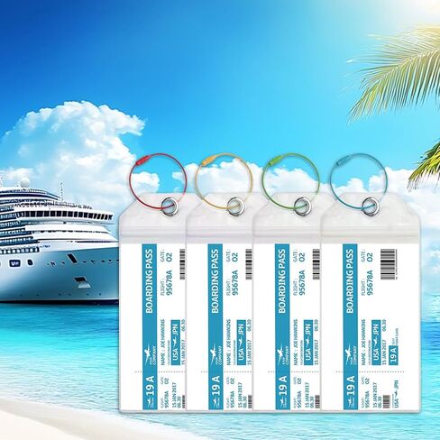 4Pack Luggage Tags for Cruise Ship Essentials for NCL,Princess,Carnival,Royal Caribbean and Celebrity Cruise,Cruise Essentials Must Haves in 2025, Waterproof & Reusable in Saudi Arabia
