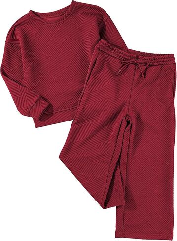 blibean Girls Fall Clothes Set Tween Rib Knit Sweatsuit Outfits Size 4-13 Years in Saudi Arabia