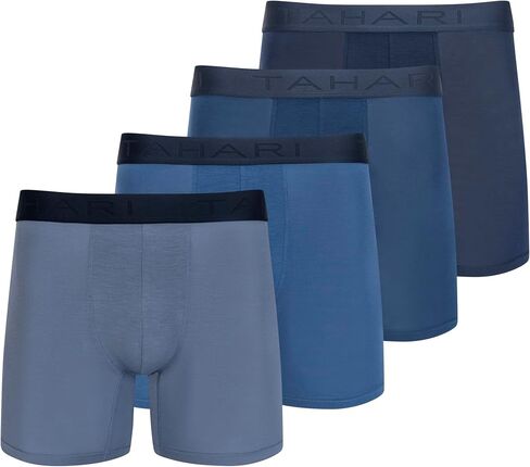 TAHARI Mens Microfiber Boxer Briefs Pack of 4, Luxe Microfiber Underwear for Men, Smooth Stretch Rayon in Saudi Arabia