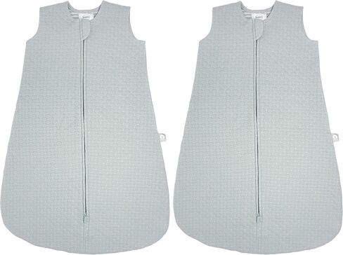 Boppy Baby Sleep Sack 0 – 6 Months, Wearable Blanket 1 TOG, 100% Cotton, 2-Way Zipper for Easy Diaper Changes, Newborn Sleep Sacks, Machine Washable, Blue Green Quilt-textured Knit in Kuwait