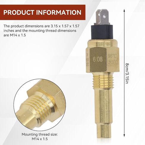 مستشعر درجة حرارة الماء للمحرك، M14 X 1.5، مولد حساس لدرجة حرارة الماء وزيت سبائك الألومنيوم 6 إلى 24 فولت VDO بديل لمرسل درجة الحرارة لملحقات المحرك in Saudi Arabia