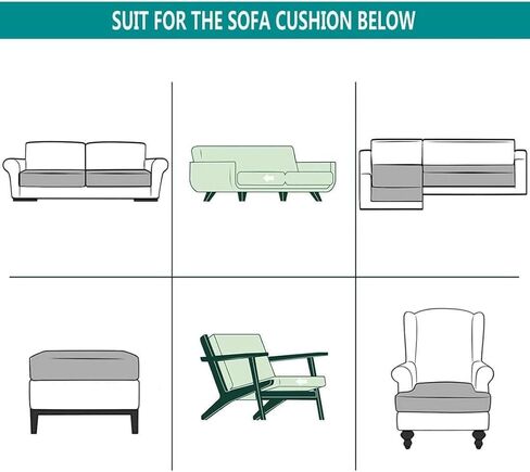 غطاء وسادة أريكة من جلد البولي يوريثان مقاوم للماء من HOOBUY، قطعة واحدة من أغطية الأريكة القابلة للتمدد في الهواء الطلق، واقي الأثاث مع مرونة مناسبة للكرسي ذو الذراعين، المقعد المحبوب، 3 و4 مقاعد (1، النبيذ) in Kuwait