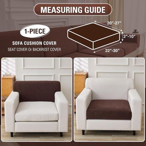 Couch Cushion Covers Sectional Couch Covers Stretch Washable Soft Seat Cushion Covers Furniture Protector Sofa Slipcovers for Pets(Natural,3 Pieces Seat Covers or Back Covers) in Saudi Arabia