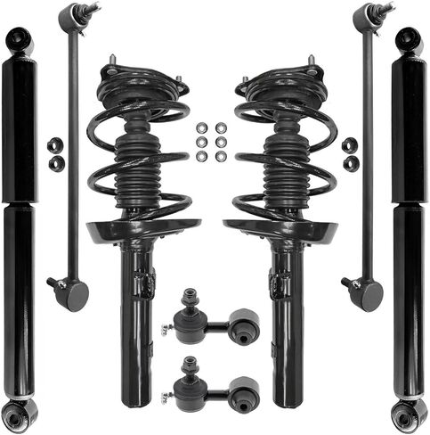 Detroit Axle - 8pc Struts Shocks Kit for 2016-2017 Honda Civic 2 Front Struts with Coil Spring 2 Rear Shock Absorbers 4 Front Rear Sway Bars Suspension Replacement in Saudi Arabia