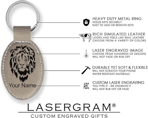 سلسلة مفاتيح بيضاوية LaserGram، تاج كينج، نقش شخصي متضمن in Saudi Arabia