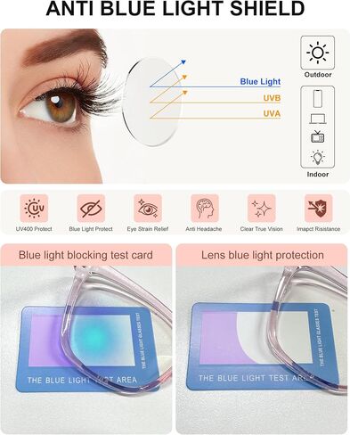 Blue Light Blocking Glasses Women, Cat Eye Blue Light Glasses for Computer Gaming UV Protection & Anti Eyestrain Gift in Saudi Arabia